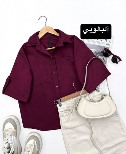 مانتو شوميزي نيلي T كد 833614 - تصویر 2