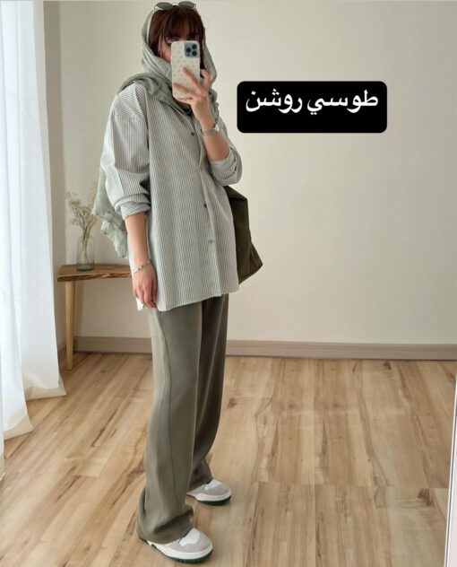 مانتو اسپرت راه راه ترند D كد 63856 - تصویر 6