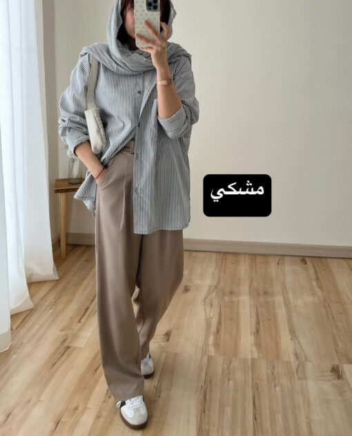 مانتو اسپرت راه راه ترند D كد 63856 - تصویر 4