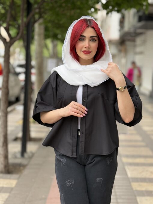 مانتو شوميزي نيلي E كد 8461744 - تصویر 16