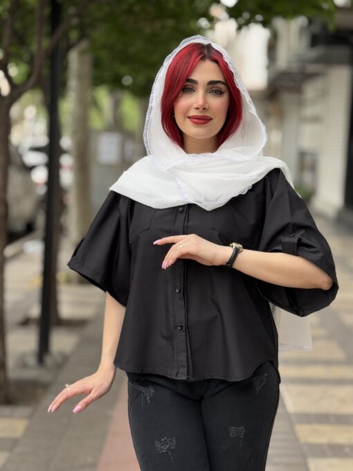 مانتو شوميزي نيلي E كد 8461744 - تصویر 17