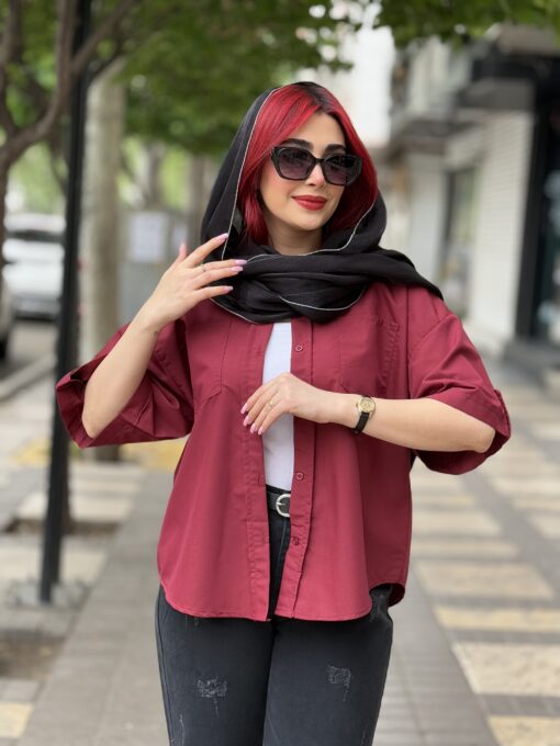 مانتو شوميزي نيلي E كد 8461744 - تصویر 12