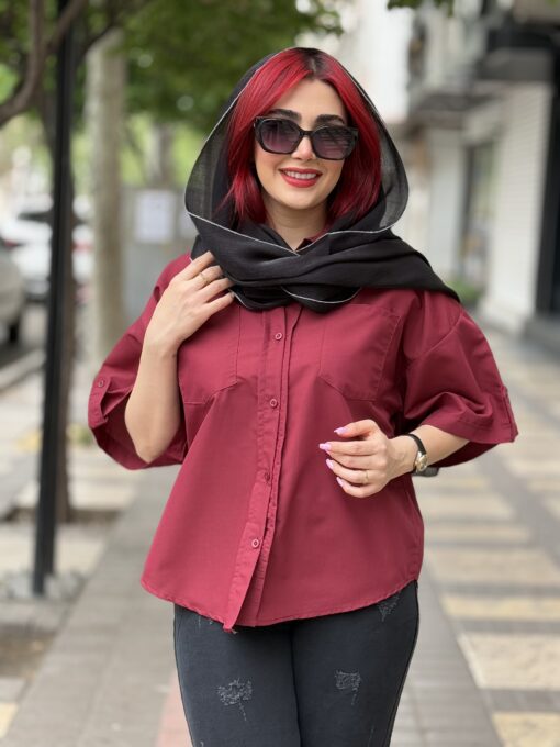 مانتو شوميزي نيلي E كد 8461744 - تصویر 11
