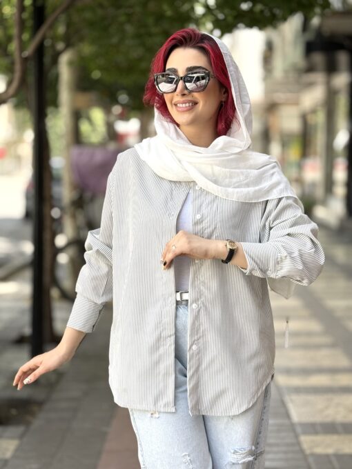 مانتو شوميزي راه راه E كد 75788 - تصویر 9