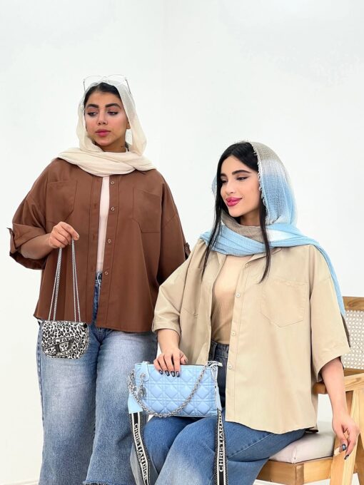 شومیز آستين پاگن ترانه كد 615677 - تصویر 10