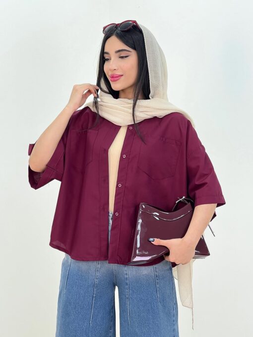 شومیز آستين پاگن ترانه كد 615677 - تصویر 9