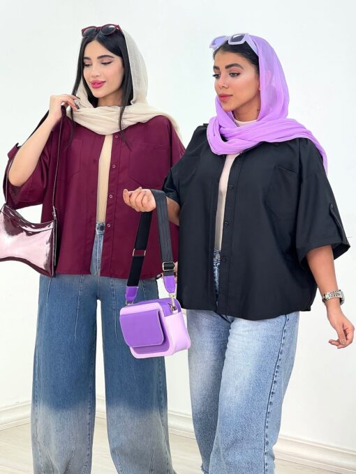شومیز آستين پاگن ترانه كد 615677 - تصویر 8