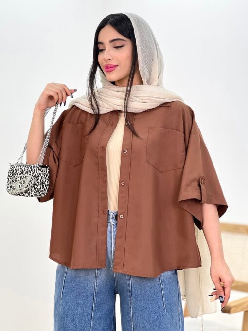 شومیز آستين پاگن ترانه كد 615677 - تصویر 5